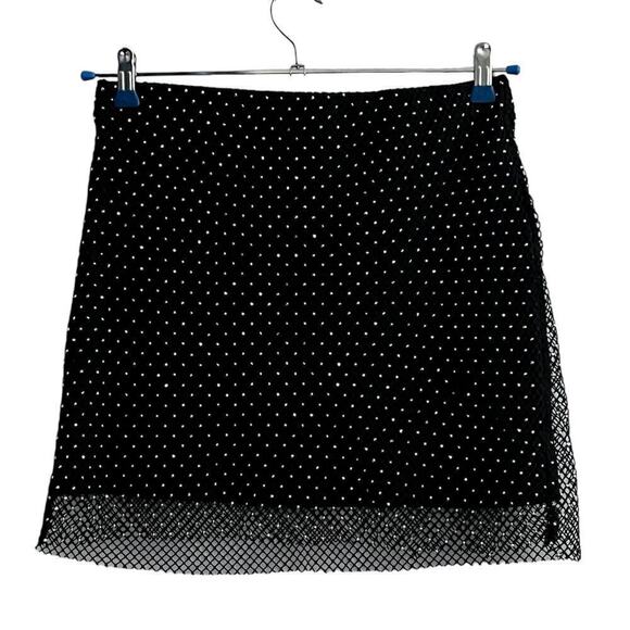 Sincerely Jules Beaded Mini Skirt Black Size Juniors Large - Picture 1 of 5